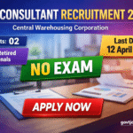 Central Warehousing Corporation Consultant Recruitment 2026 govtjobdeck