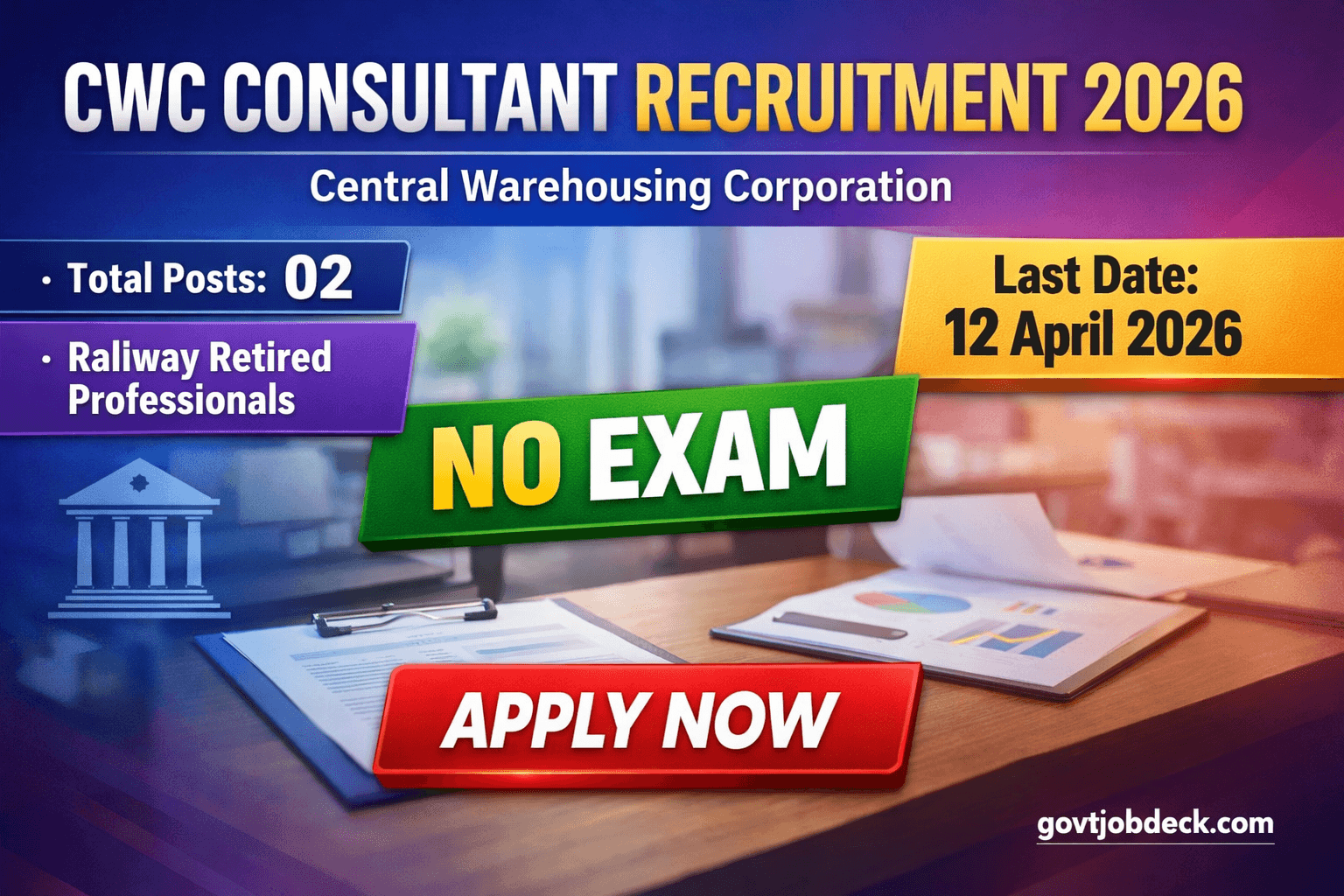 Central Warehousing Corporation Consultant Recruitment 2026 govtjobdeck