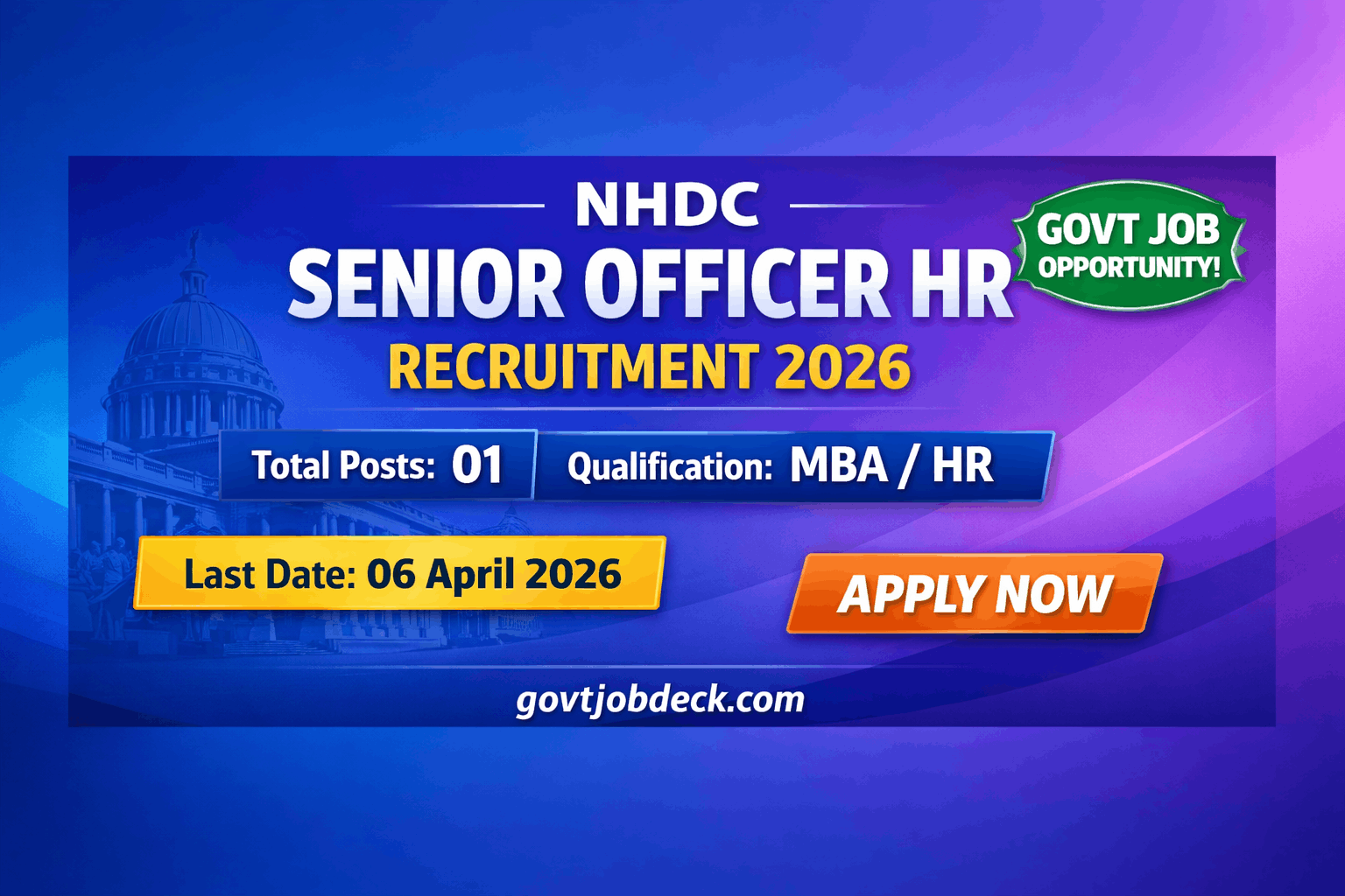 NHDC-Senior-Officer-HR-Recruitment-2026