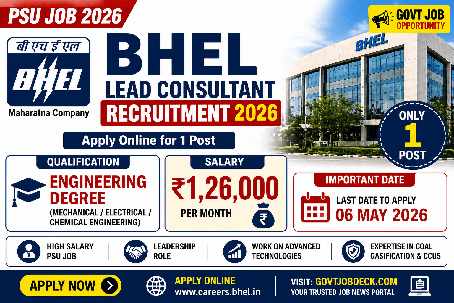 BHEL Lead Consultant Recruitment 2026