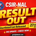 CSIR NAL Technical Assistant Result 2026