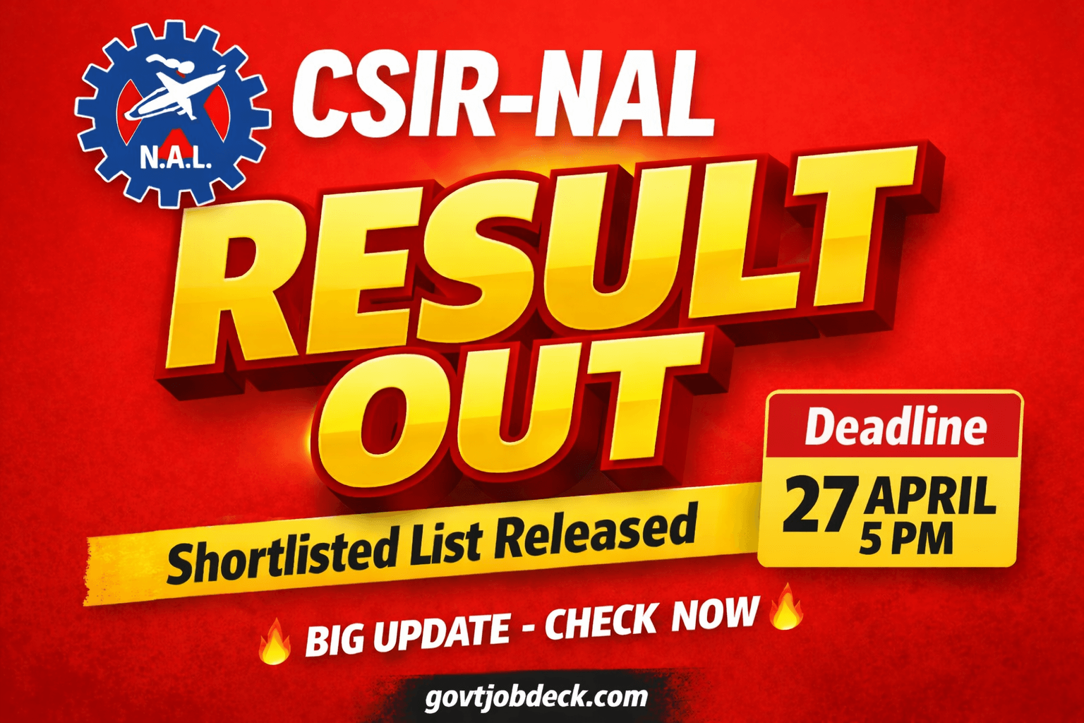 CSIR NAL Technical Assistant Result 2026