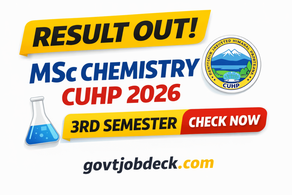 CUHP MSc Chemistry 3rd Semester Result 2026
