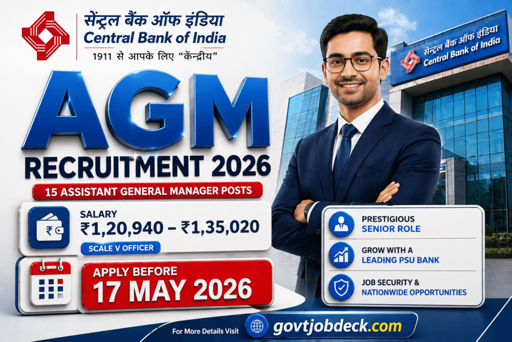 Central Bank Of India AGM Recruitment 2026