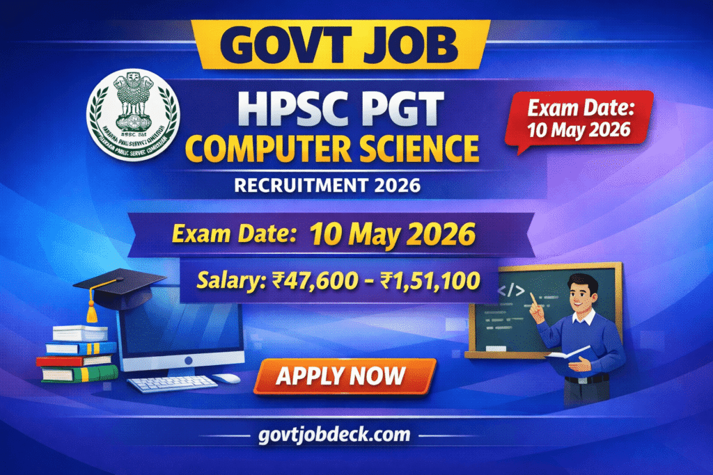 HPSC PGT Computer Science Recruitment 2026