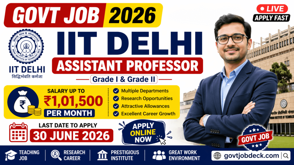 IIT Delhi Assistant Professor Recruitment 2026