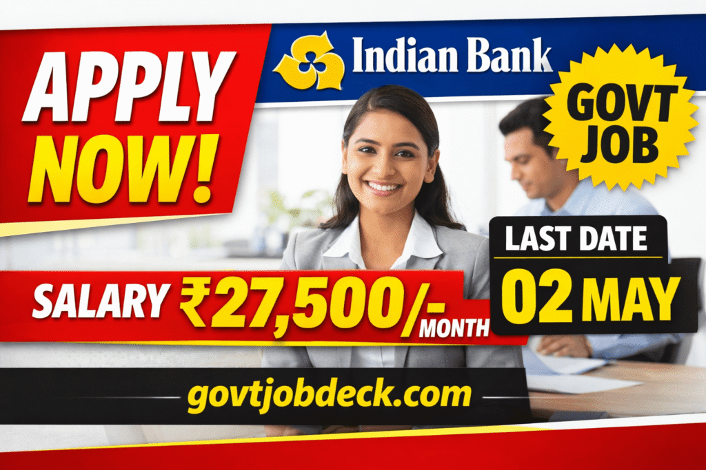 Indian Bank Office Assistant Recruitment 2026