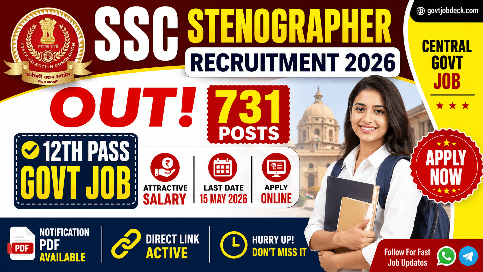 SSC Stenographer Recruitment 2026