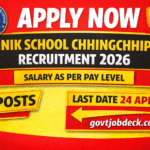 Sainik School Chhingchhip Recruitment 2026 OUT Apply Now