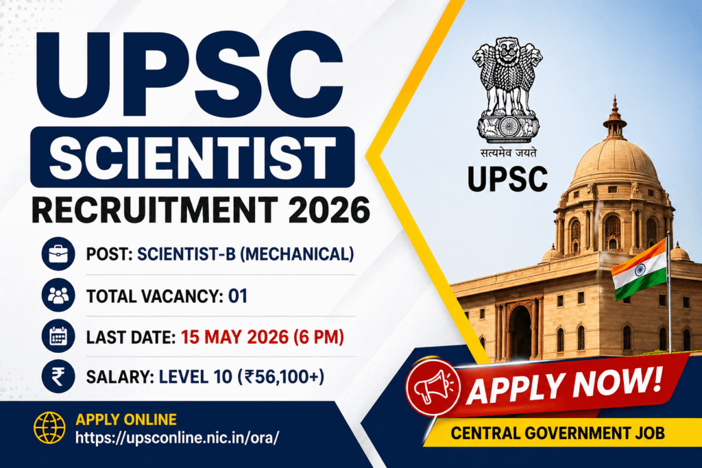 UPSC Scientist Recruitment 2026 Notification