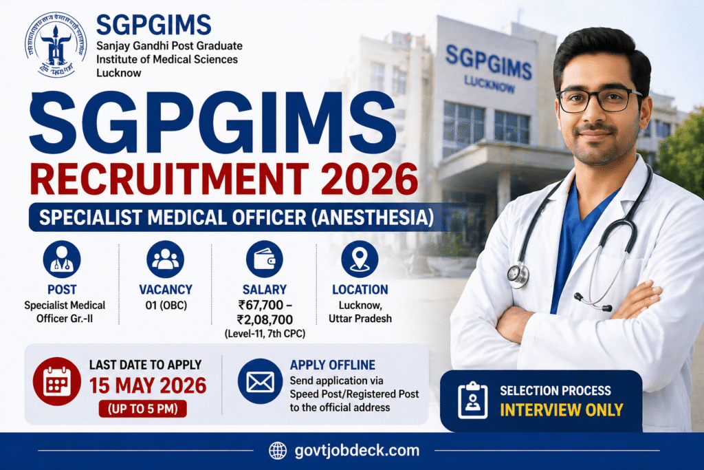sgpgims-recruitment-2026-specialist-medical-officer