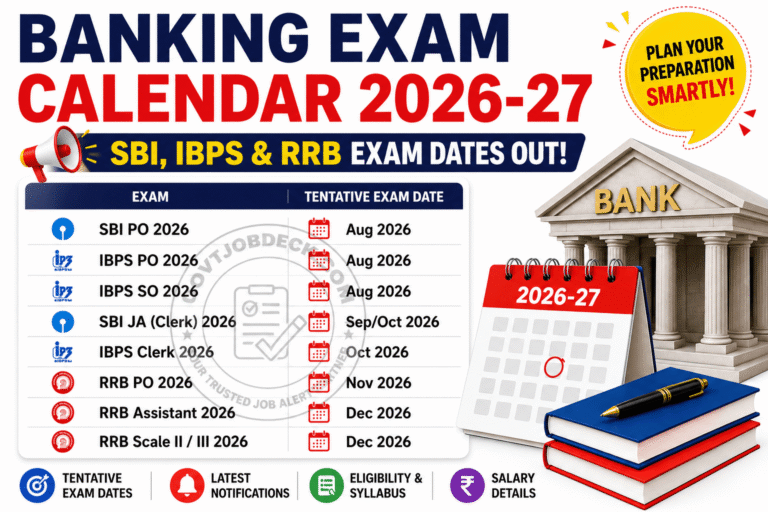 Banking Exam Calendar 2026-27: SBI, IBPS & RRB Exam Dates