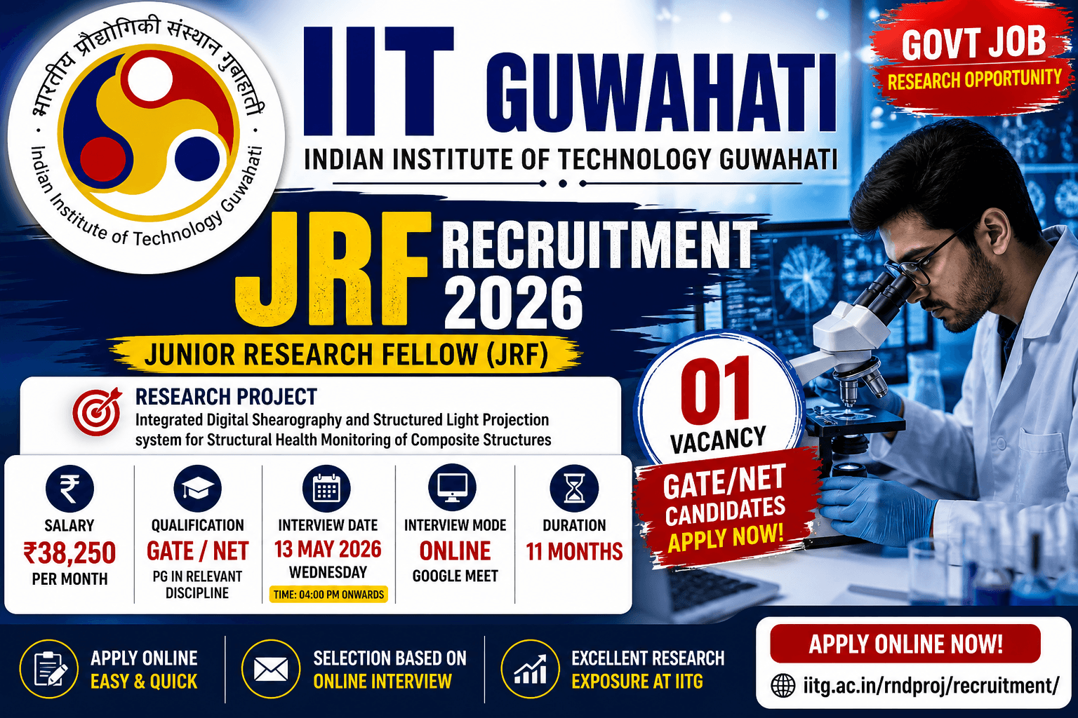 IIT Guwahati JRF Recruitment 2026