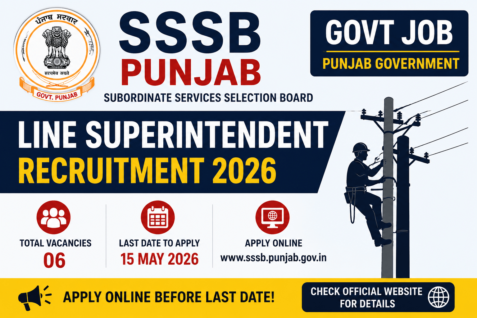 Punjab SSSB Line Superintendent Recruitment 2026