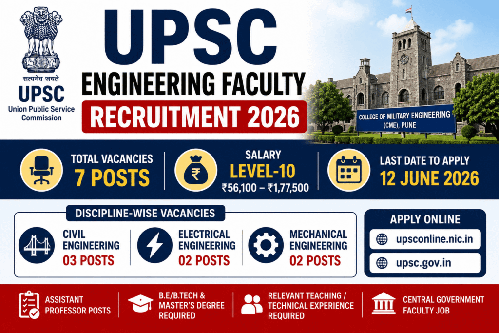 UPSC Engineering Faculty Recruitment 202