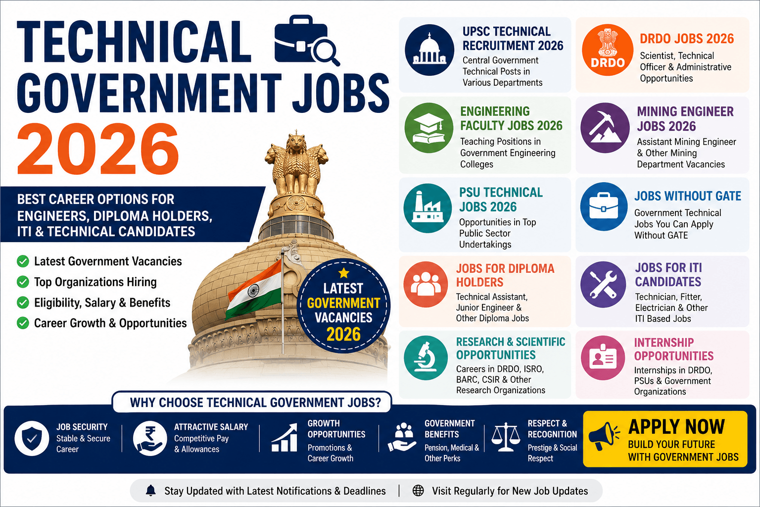 Technical Government Jobs 2026 for Engineers Diploma and ITI Candidates