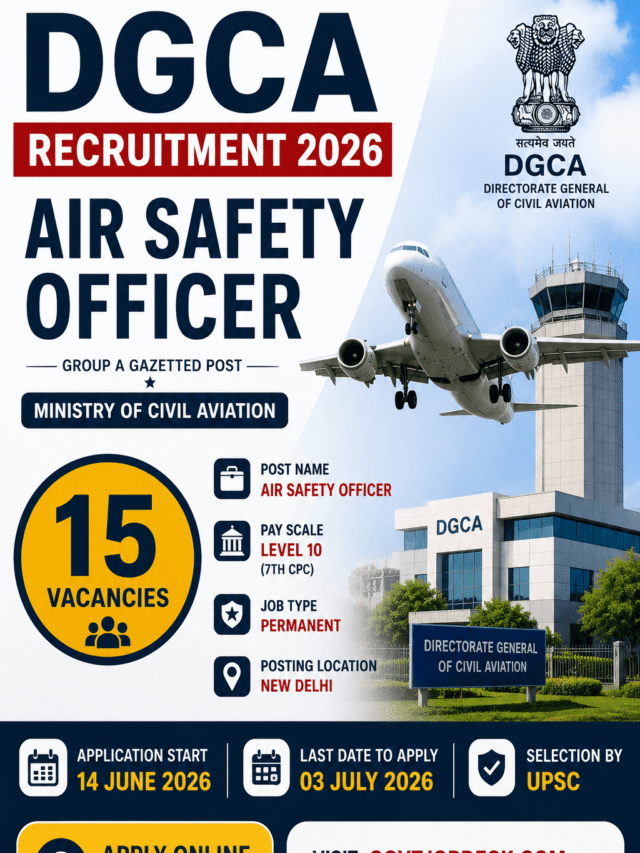 DGCA Air Safety Officer Recruitment 2026 | 15 Vacancies