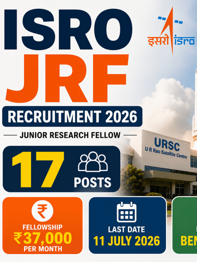 ISRO JRF Recruitment 2026 announced for 17 Junior Research Fellow