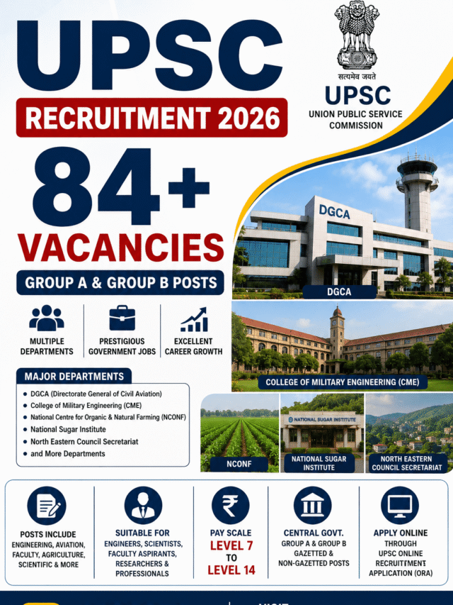 UPSC Recruitment 2026: 84+ DGCA, CME & Faculty Vacancies