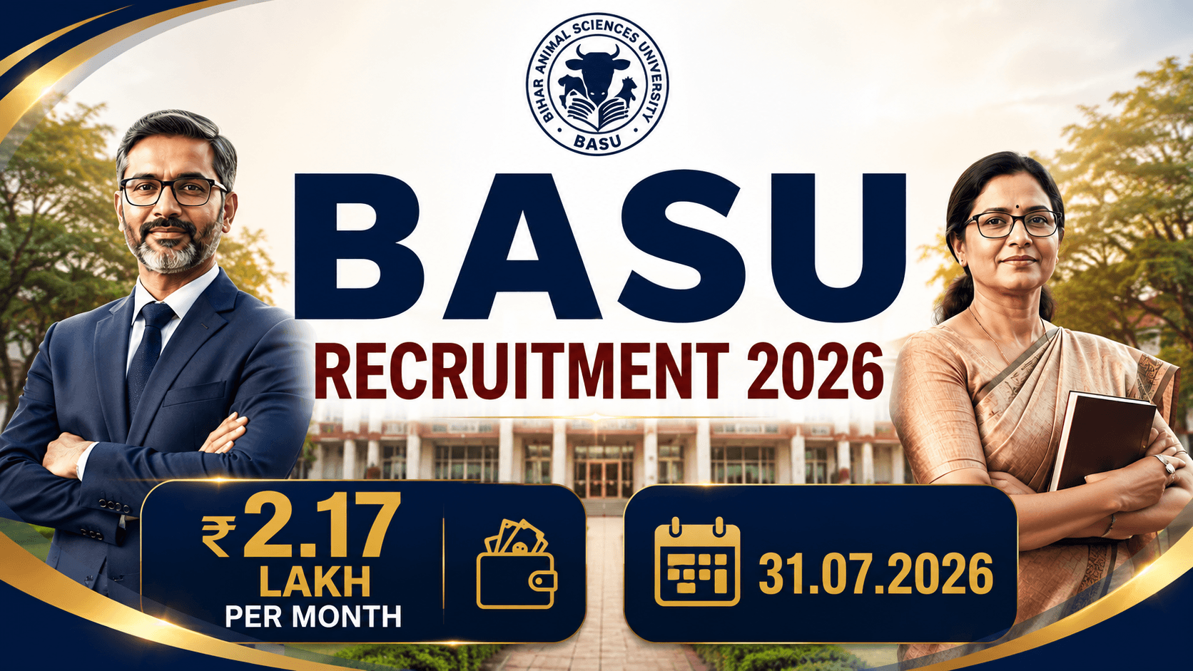 BASU Recruitment 2026: 95 Professor Jobs with ₹2.17 Lakh Salary | No Exam