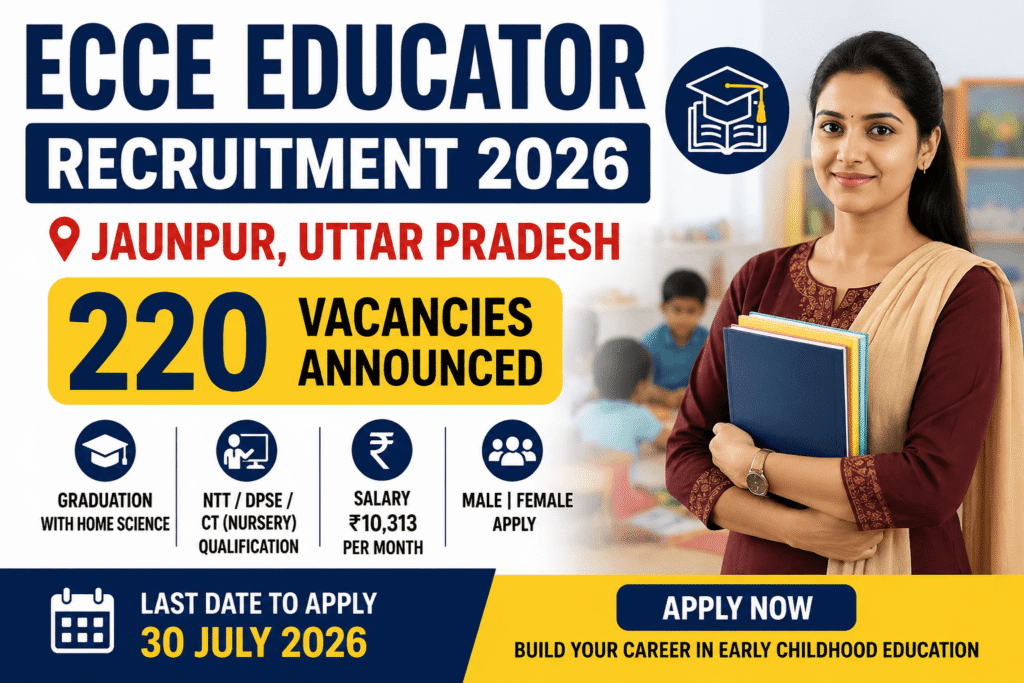 ECCE Educator Recruitment 2026 Apply for 220 Posts in Jaunpur