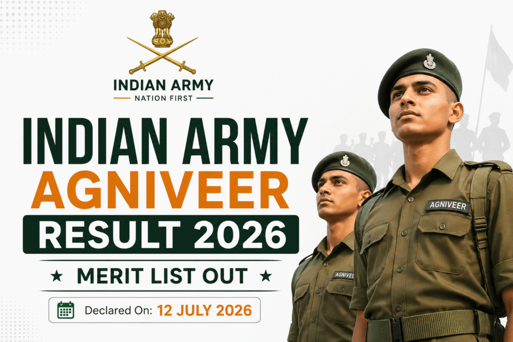 Indian Army Agniveer Result 2026 OUT: ARO-Wise Merit List PDF