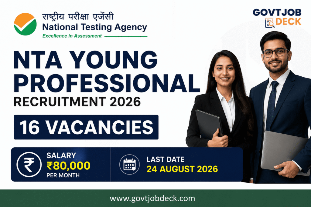 NTA Young Professional Recruitment 2026 Out – 16 Posts, Rs 80,000 Salary, Apply via UPSC Pratibha Setu Portal