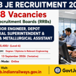 RRB JE Recruitment 2026: 4,098 Vacancies, Apply Online from 14 August, Salary ₹35,400 – Full Details Inside RRB JE Recruitment 2026: 4,098 Vacancies, Apply Online from 14 Aug, Salary ₹35,400 – Last Date 13 Sep