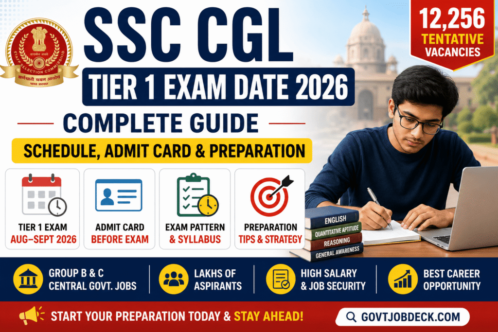 SSC CGL Tier 1 Exam Date 2026: Official Schedule, Admit Card & Pattern