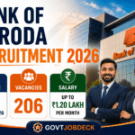 Bank of Baroda Recruitment 2026 Out for 206 Specialist Officer Vacancies – Apply Online Before 26 August | Salary Up to ₹1.20 Lakh Bank of Baroda Recruitment 2026 feature image showing 206 Specialist Officer vacancies, salary up to ₹1.20 lakh per month, last date 26 August 2026 and Bank of Baroda officers.