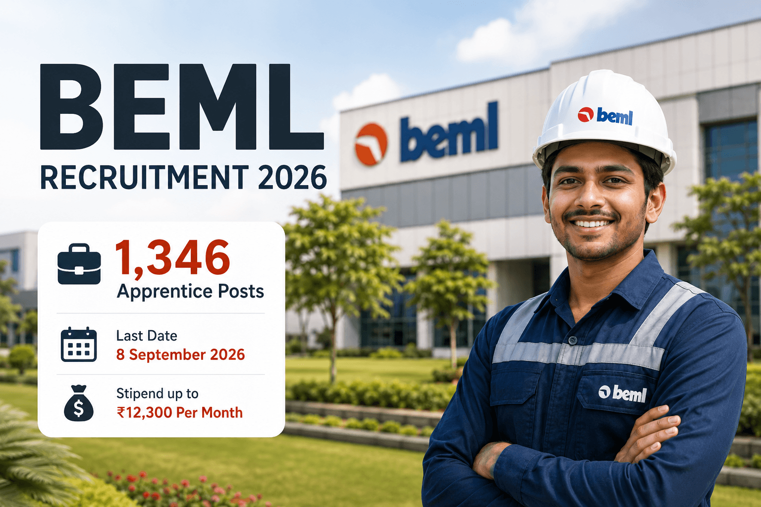 BEML Recruitment 2026 for 1,346 Apprentice posts
