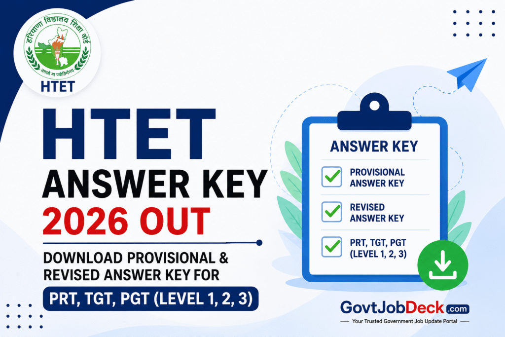 HTET Answer Key 2026 Out – Download PRT, TGT, PGT Provisional Key