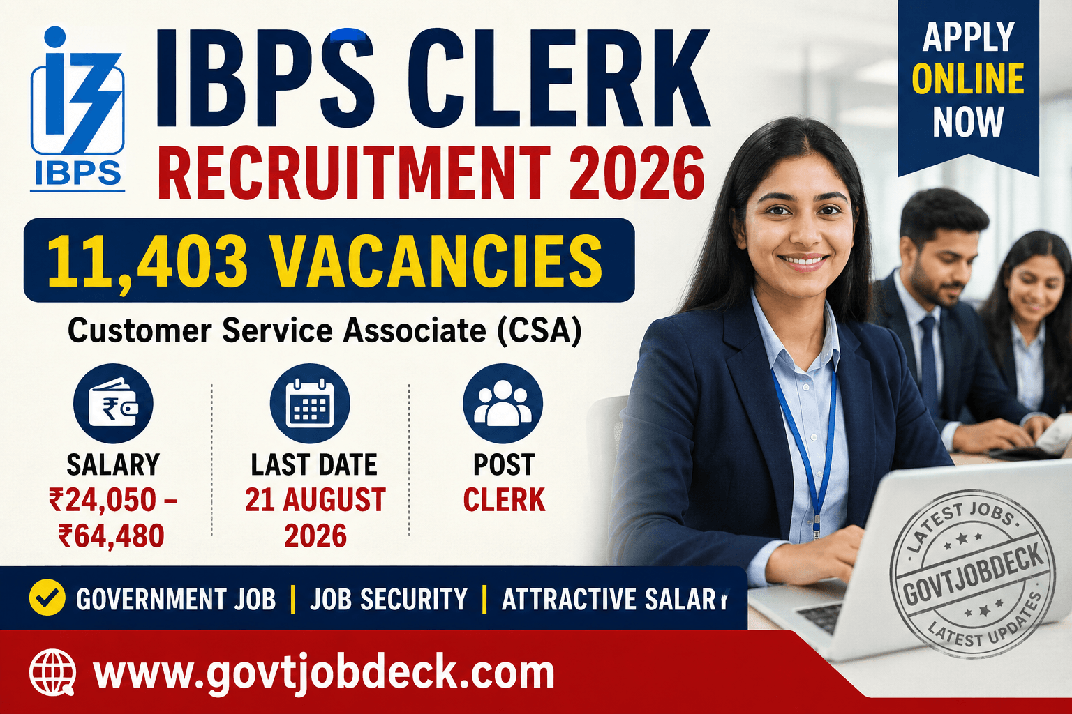 IBPS Clerk Recruitment 2026: 11,403 Vacancies, Apply Online Now