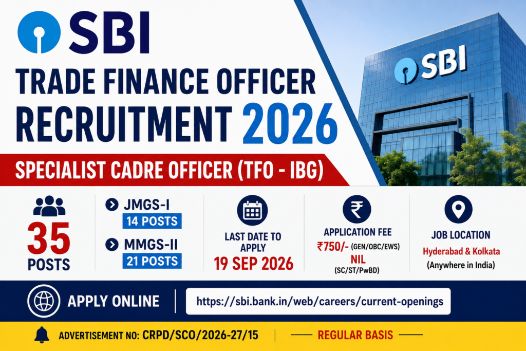 SBI Trade Finance Officer Recruitment 2026 – 35 Posts