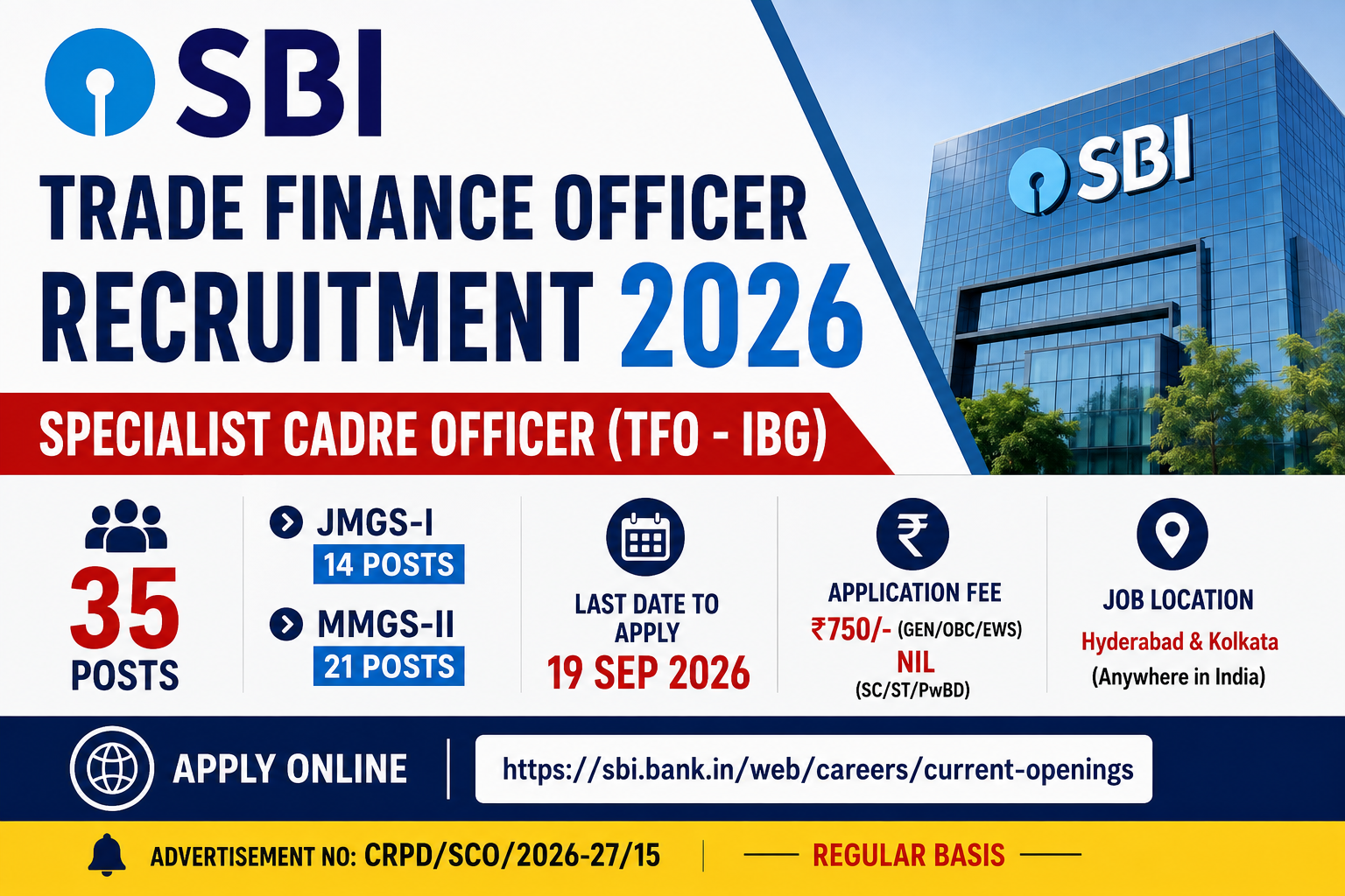 SBI Trade Finance Officer Recruitment 2026 – 35 Posts