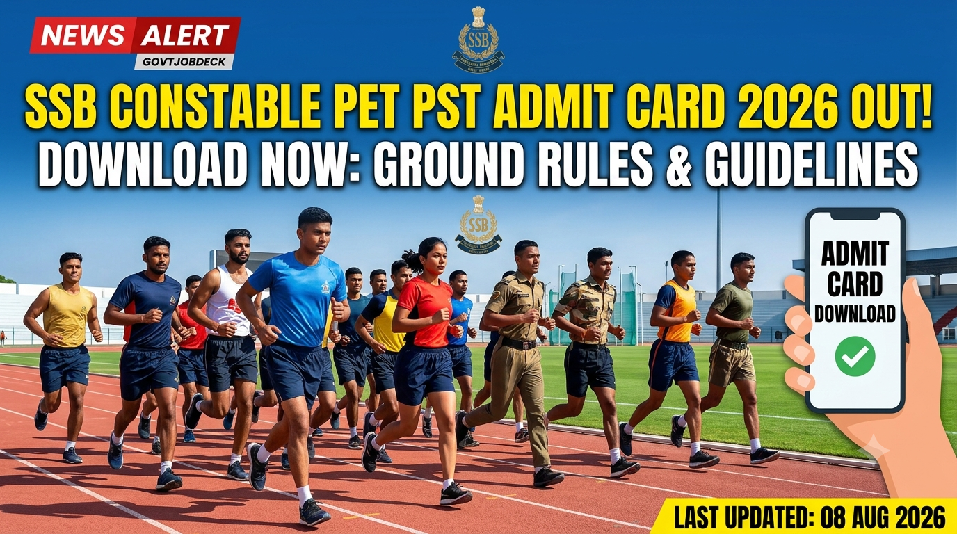 SSB PET PST Admit Card 2026 Out – Download Constable HC ASI SI Hall Ticket