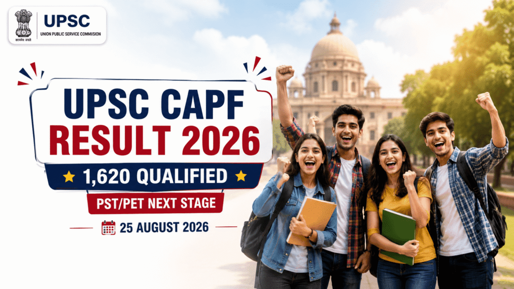 UPSC CAPF Result 2026 PDF 1,620 candidates qualified