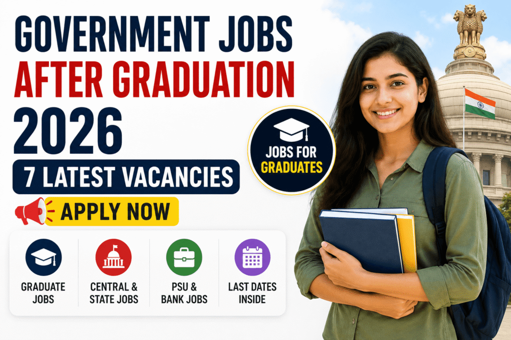 Government jobs after graduation 2026 with 7 latest vacancies