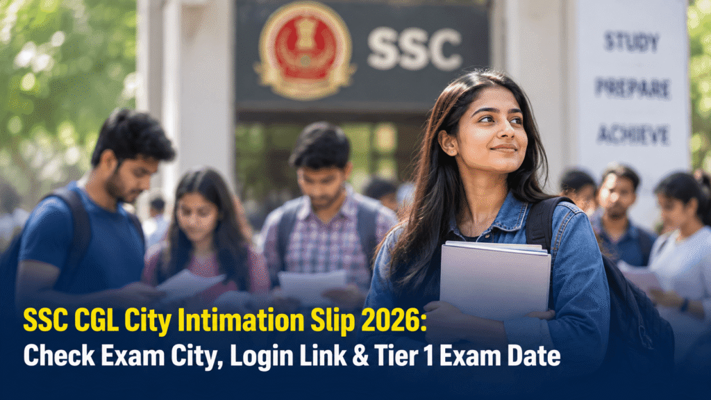 SSC CGL City Intimation Slip 2026 – Check Exam City and Tier 1 Exam Date