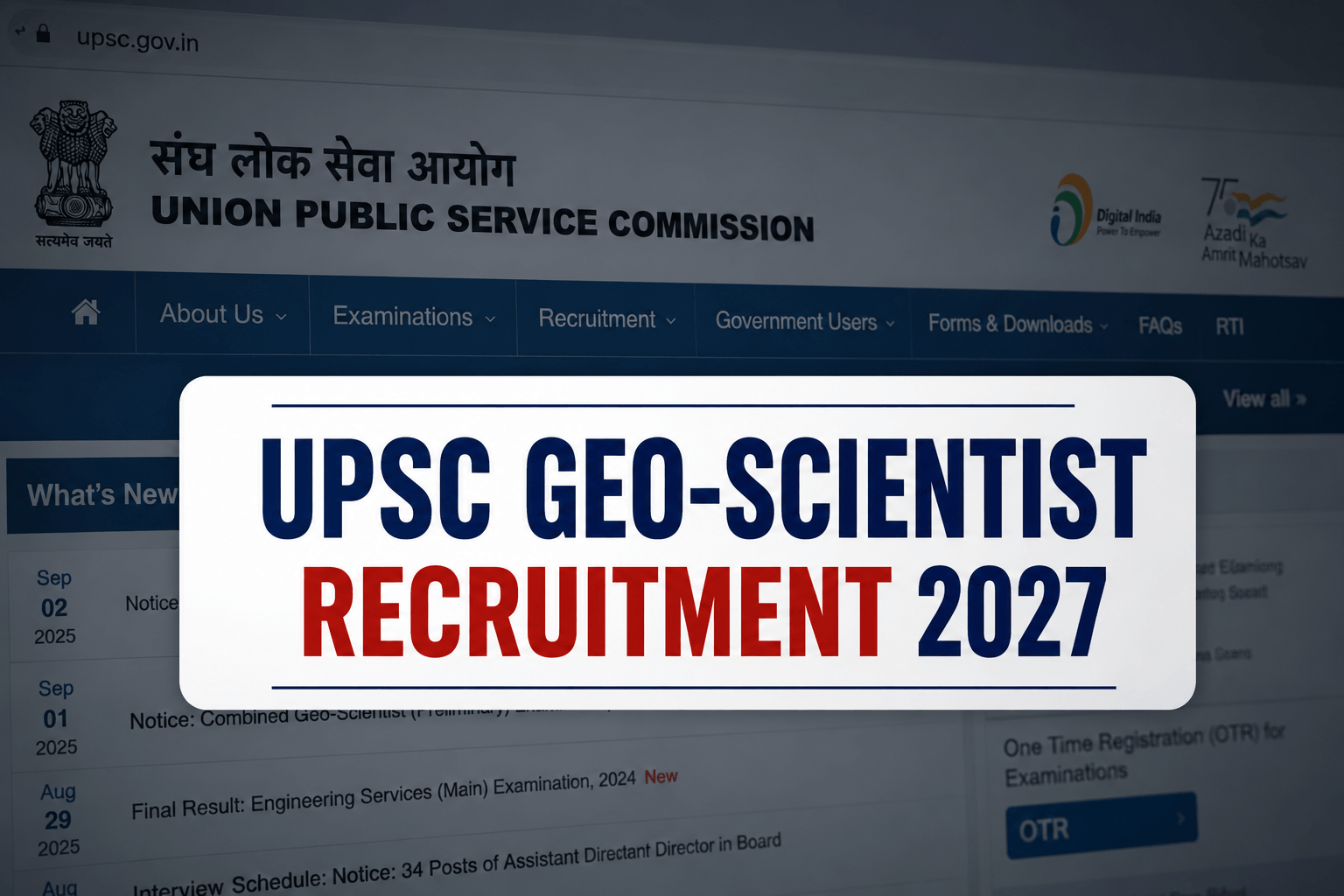 UPSC Geo-Scientist Recruitment 2027