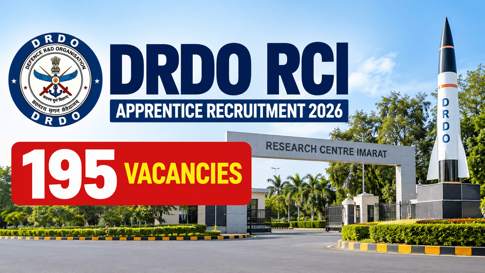 DRDO RCI Apprentice Recruitment 2026 – 195 vacancies