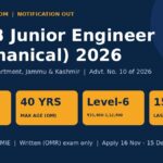 JKSSB JE Mechanical Recruitment 2026 notification for 127 PWD R&B posts, apply 16 November to 15 December 2026