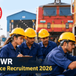 RRC NWR Apprentice Vacancy 2026 showing apprentices training at a North Western Railway workshop