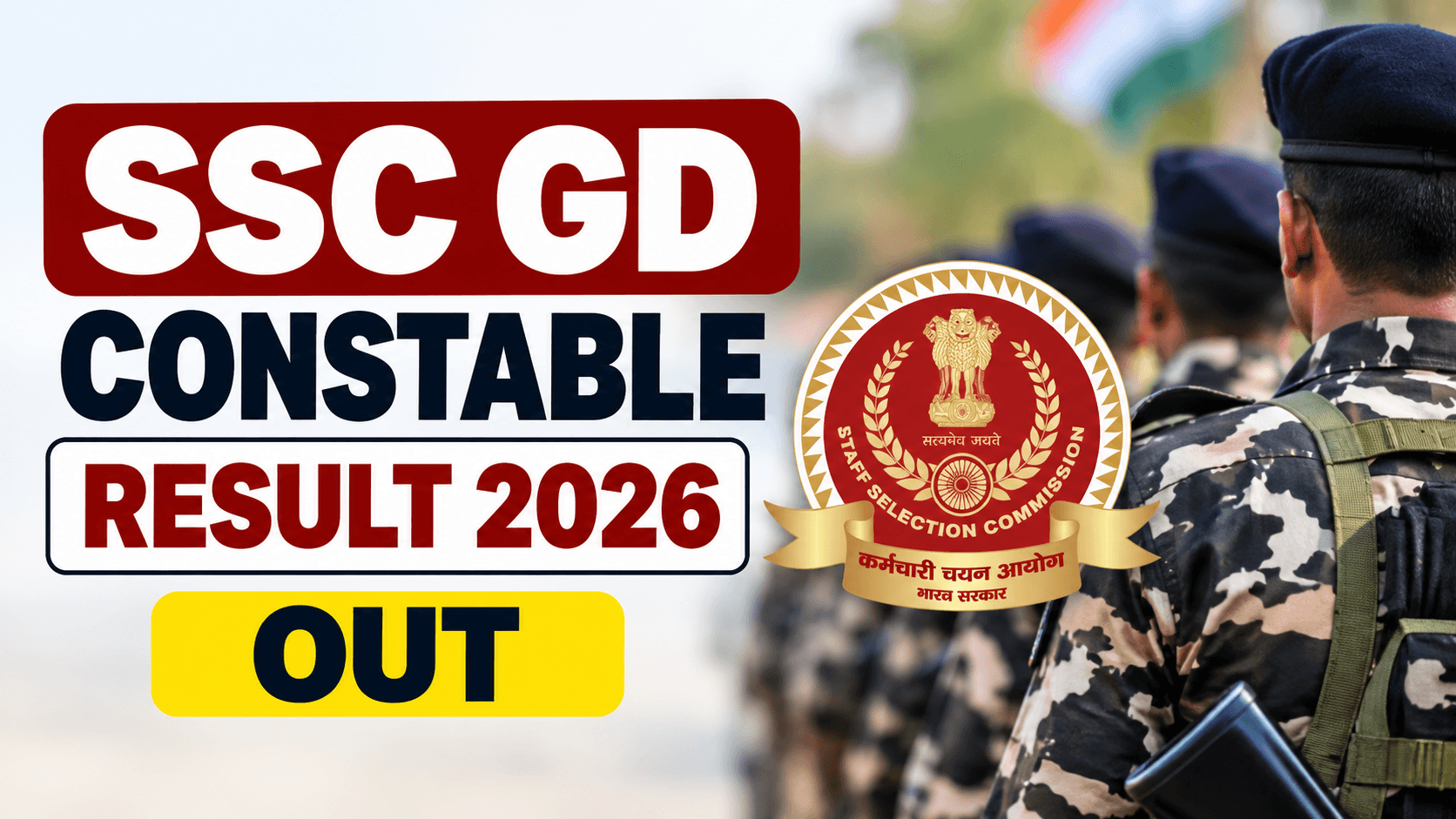 SSC GD Constable Result 2026 announced with merit list information