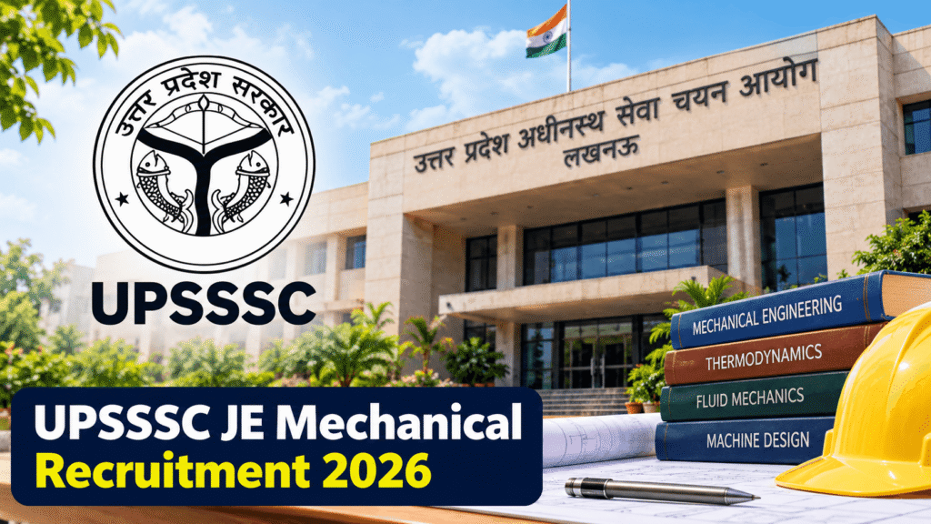 UPSSSC Junior Engineer Mechanical Recruitment 2026 for 1,156 vacancies